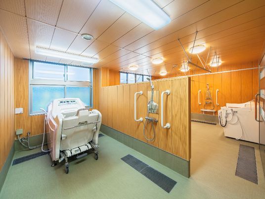 清潔な洗面台と浴室