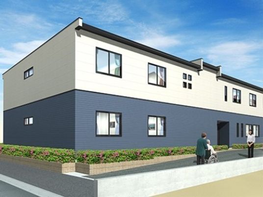 シンプルな外観の建物