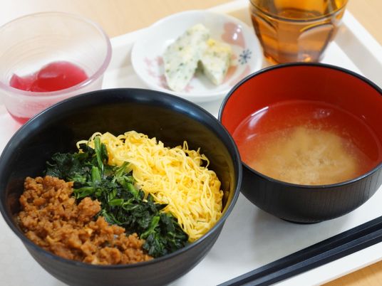 和食を盛り付けた食事膳