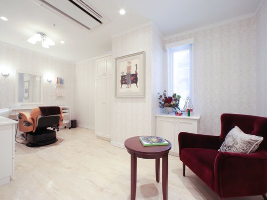 清潔な理美容室の一角