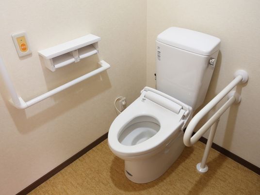手すり付きのトイレ