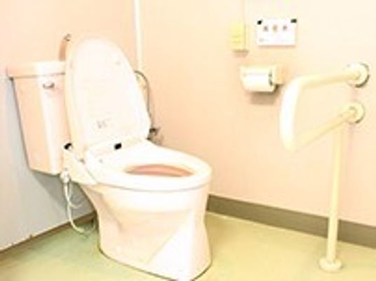 手すり付き安全なトイレ