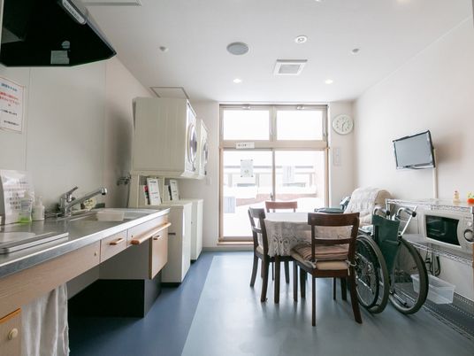 共有リビングの一角