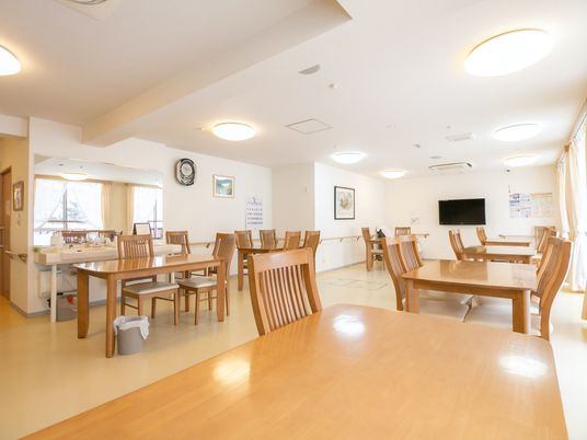 清潔な食堂の一角