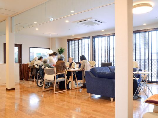 共有スペースでの和やかな時間