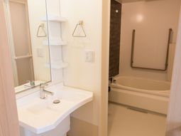 清潔な洗面台と浴槽