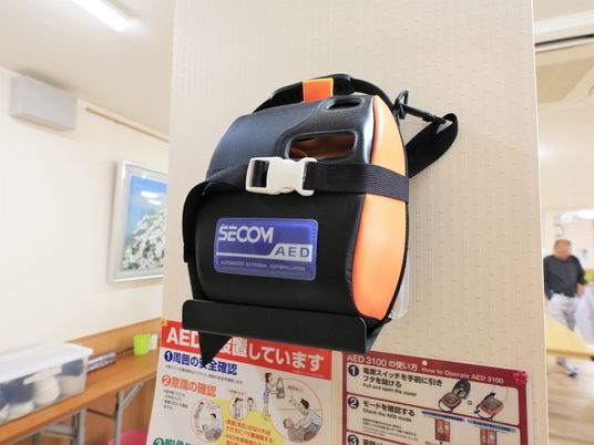 AEDが設置された廊下