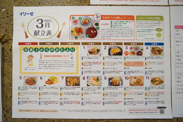 献立表の掲示物