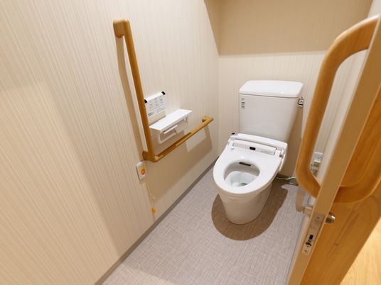 バリアフリー設計のトイレ