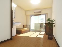 明るい居室と人影