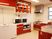 赤と白のキッチン