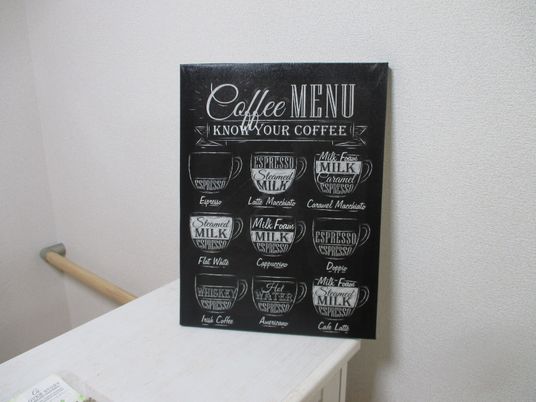 コーヒーメニュー掲示物