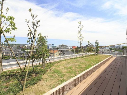緑豊かな屋上庭園