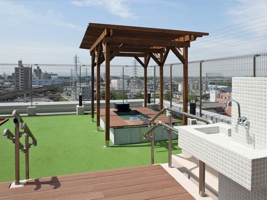 都市眺望の屋外テラス