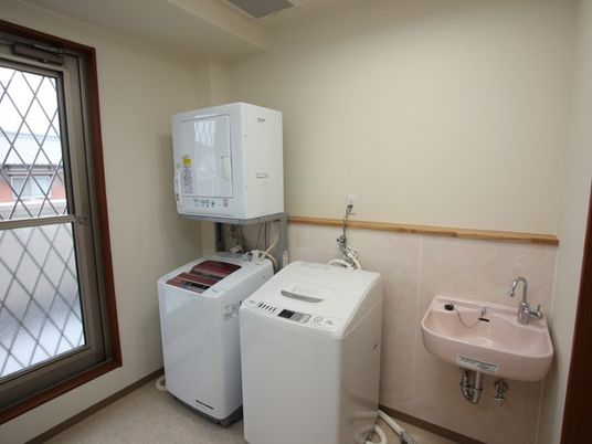 洗濯機と洗面台のある場所  