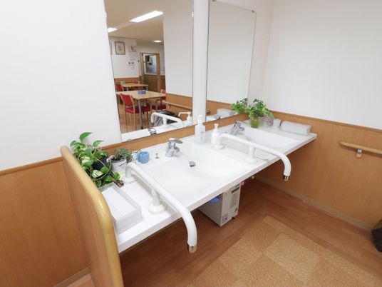 手すり付き洗面台