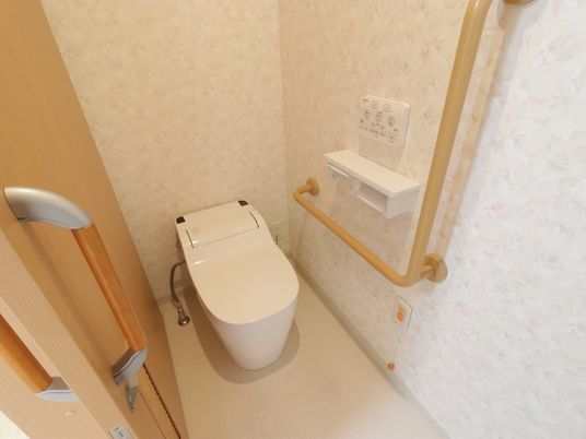 手すり付き清潔なトイレ