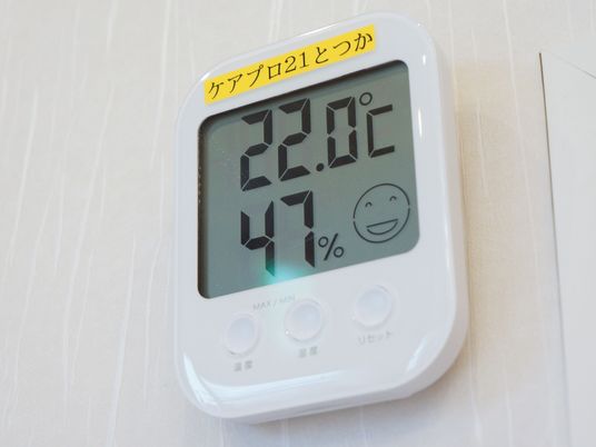 温湿度計と快適度示す顔マーク