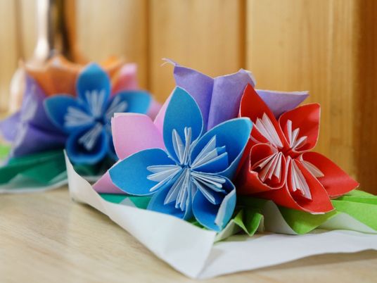 手作り折り紙の花