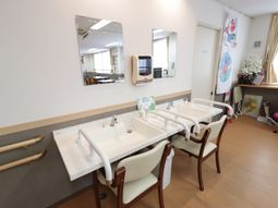 清潔な洗面台とミラー