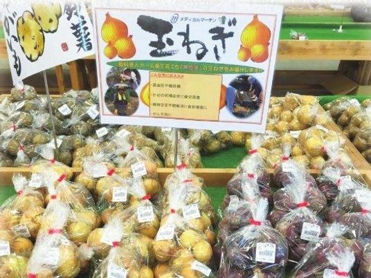 新鮮な野菜が並ぶ市場