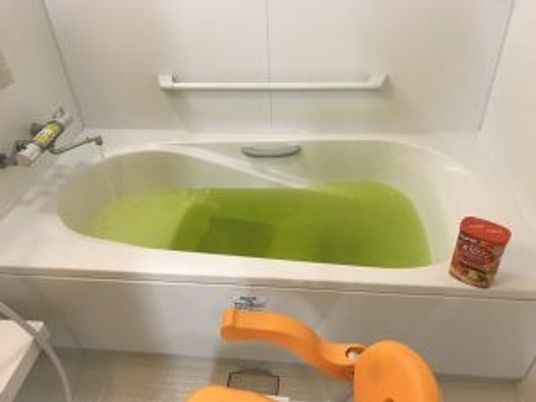 浴槽と手すりの浴室  