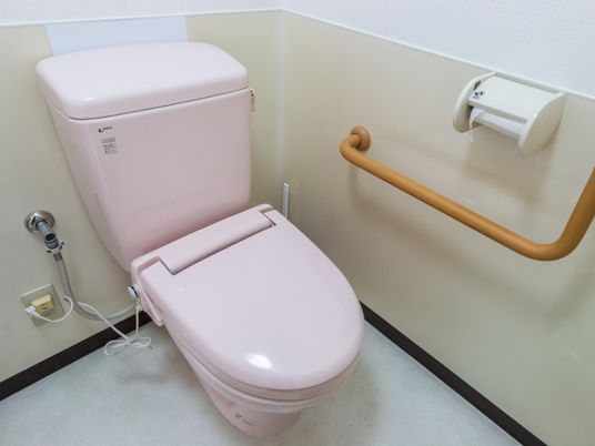 柔らかい色のトイレ