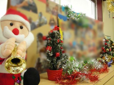 クリスマス飾りの共有エリア