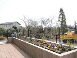 庭園の花と緑
