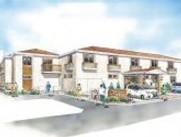 施設の明るい外観イラスト