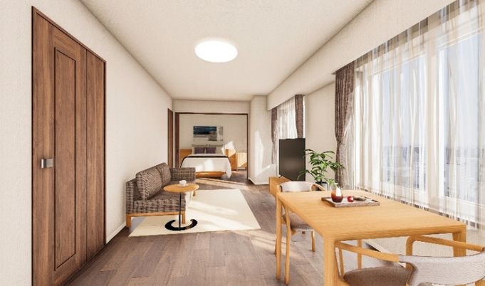 シンプルな空間の居室