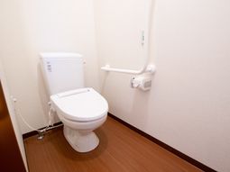 手すり付きトイレの室内