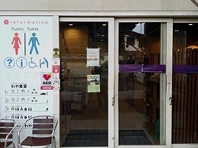 情報案内と入り口の様子