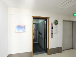 清潔感のある廊下とエレベーター