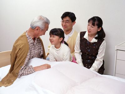 家族が訪れる居室