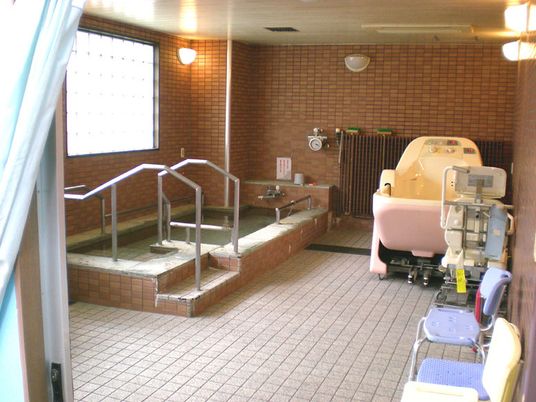 広い浴室と機器