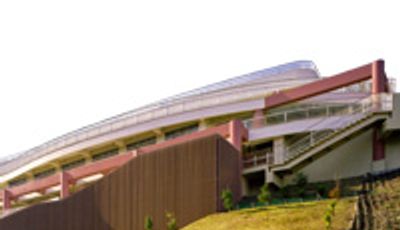 曲線美が特徴的な建物の外観