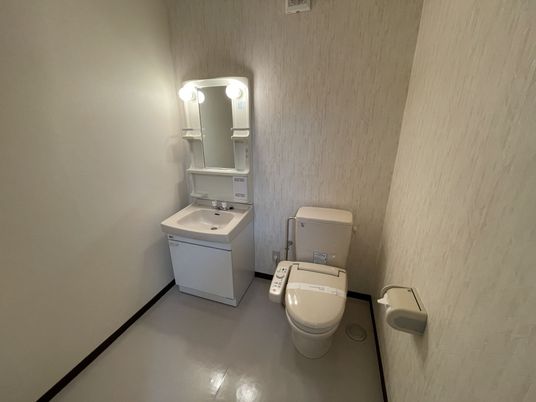 洗練された洗面台とトイレ