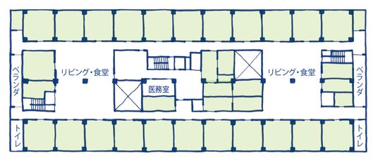 開放的な空間のリビング