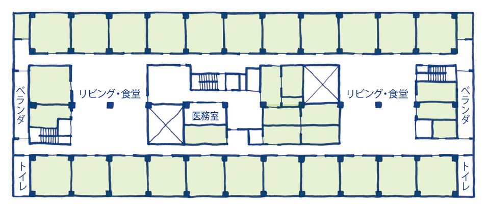 開放的な空間のリビング