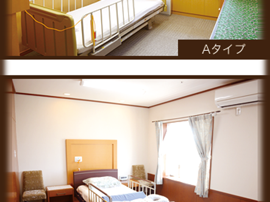 明るい居室のベッド周辺