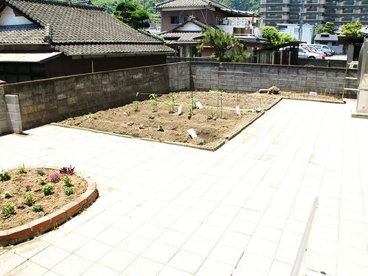 手入れ前の中庭  