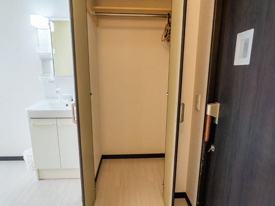 居室の洗面台とドア