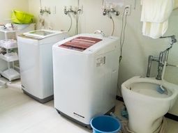 清潔感のある洗濯設備