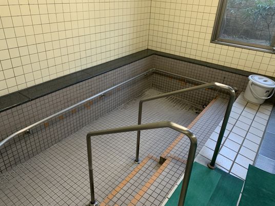 手すり付きの浴室