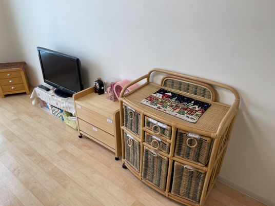 テレビと収納のある部屋