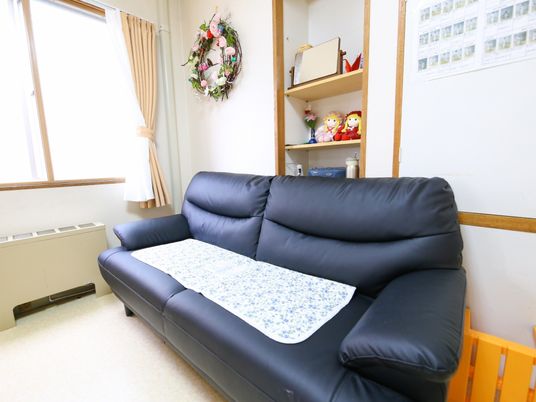 居室のソファと装飾