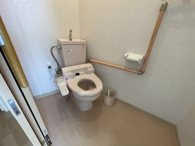 手すり付き清潔なトイレ