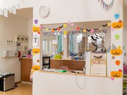 ハロウィン飾りのフロント