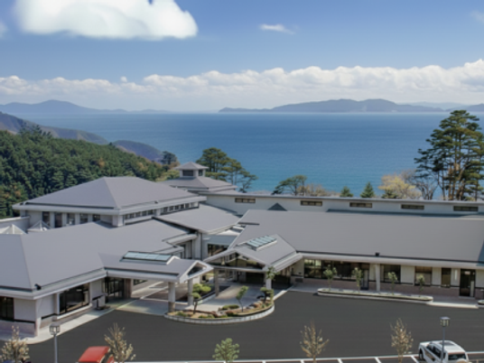 海を望む施設外観  